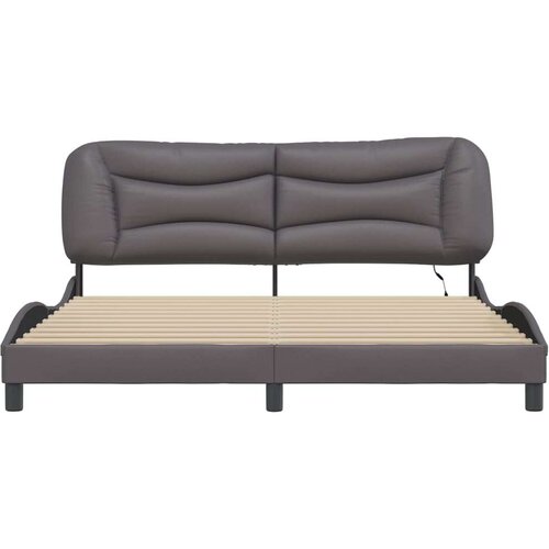  Okvir kreveta s LED svjetlima sivi 180 x 200 cm od umjetne kože Slike