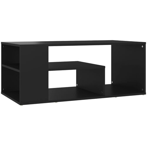 Maison Chic Klubska mizica - kavna mizica - Nizka mizica črna 100x50x40 cm iverna plo&amp;scaron;ča, (21754386) Slike