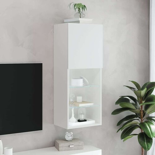 vidaXL TV omarica z LED lučmi bela 40,5x30x102 cm Cene