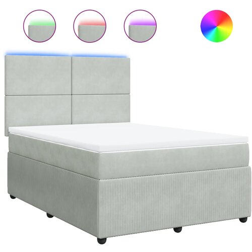 vidaXL Box spring postelja z vzmetnico svetlo siva 160x200 cm žamet, (21306860) Cene