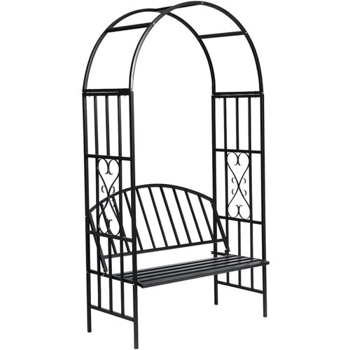 Timeless Tools Rožna pergola v obliki srca z klopjo - trden kovinski okvir, zasnova za plezanje cvetlic, (5000401631) Cene