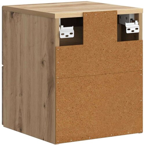  Noćni ormarić za montažu na zid s ladicama 2 pcs Hrast artisan Slike