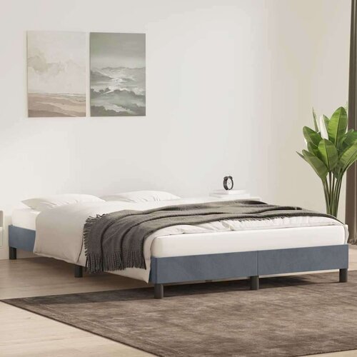 VidaXL Okvir kreveta bez madraca tamnosiva 140x210 cm bar&amp;scaron;un Slike