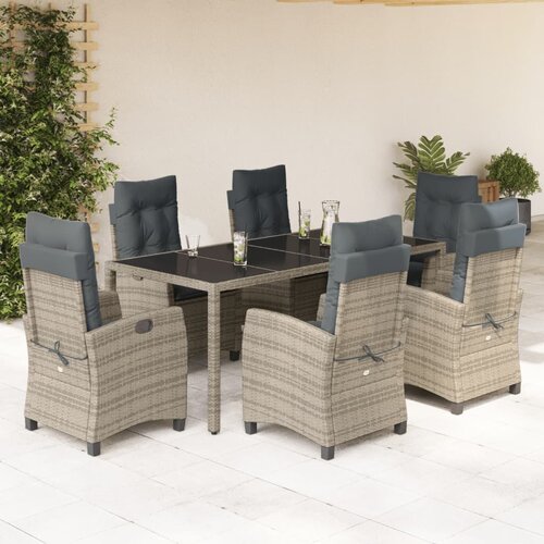  7-dijelni vrtni blagovaonski set sivi od poliratana Siva 190 cm table length Cijene
