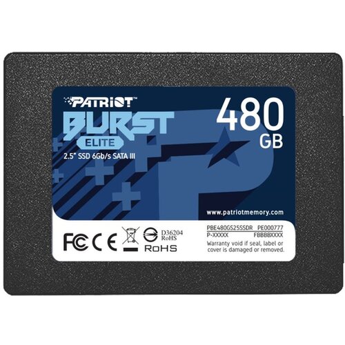 Patriot 2.5 SATA3 6GB/S 480GB BURST ELITE 450MBS/320MBS PBE480GS25SSDR SSD HARD DISK Slike
