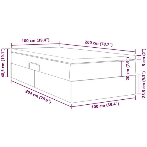 Krevet s madracem i skladi&amp;scaron;tem Bijelo 100 x 200 cm Lažna koža Slike