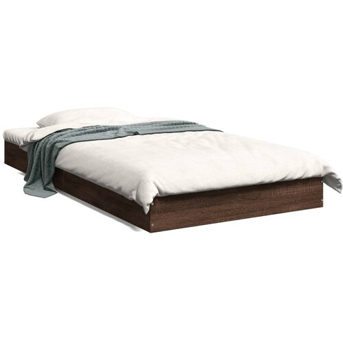 VidaXL Okvir za krevet smeđi hrast 90x190 cm konstruirano drvo Slike