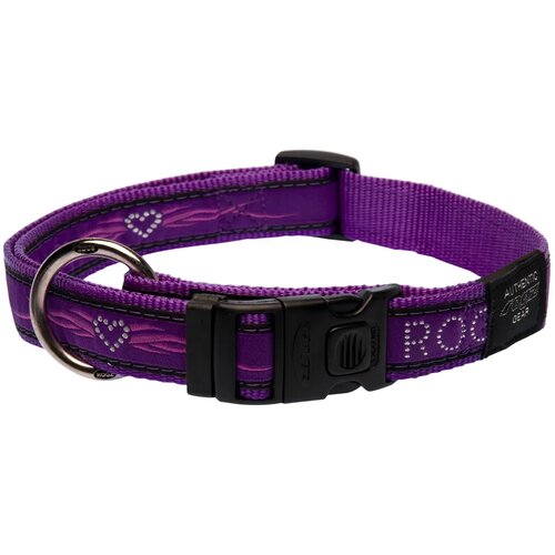 Rogz fancy dress ogrlica za pse sa dezenom xl — 43–70 cm ljubičasta hrom Cene
