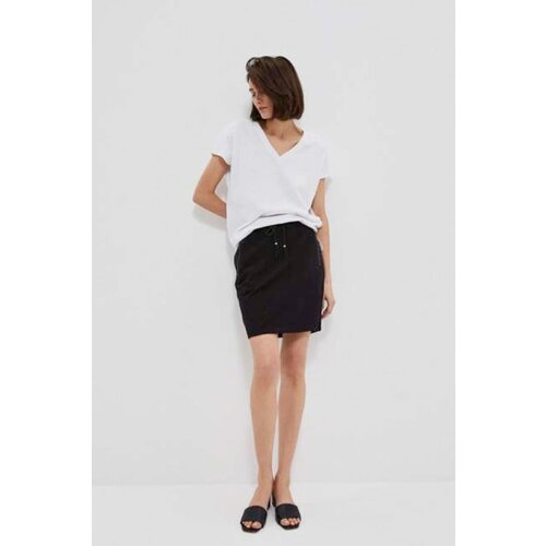 Moodo Plain skirt with pockets - black Cene