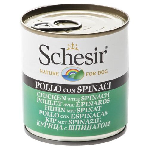 Schesir dog hrana za pse u konzervi piletina i spanać 285gr Slike