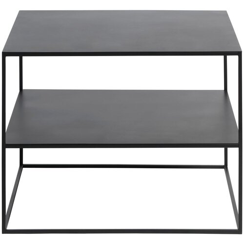 Unique Furniture Črna kovinska mizica 65x65 cm Pebble – Cene