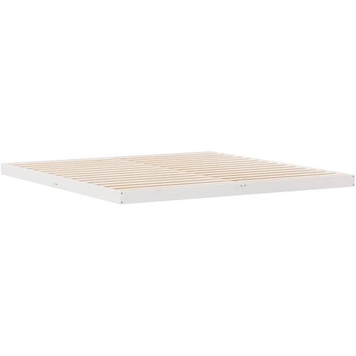  Krevet s daskama Bijelo 213,5 x 204 x 9 cm Čvrsto borovo drvo Slike