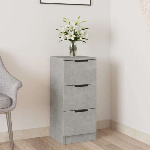  Komoda siva boja betona 30 x 30 x 70 cm od konstruiranog drva Slike