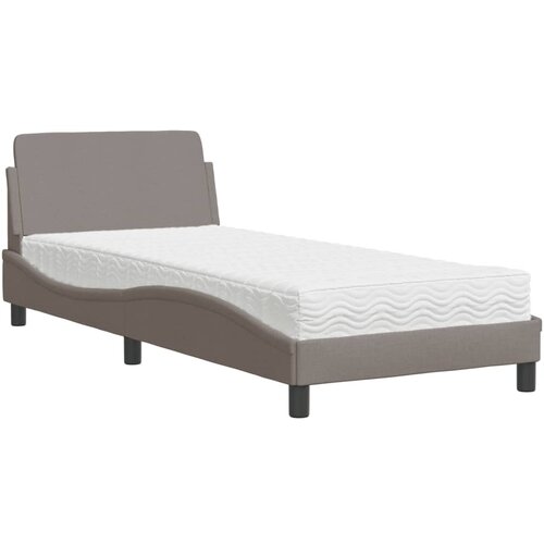 VidaXL Postelja z vzmetnico taupe 90x200 cm blago, (21166045) Slike