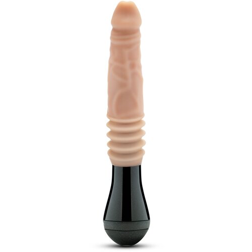 Blush Dr. Skin Silicone Dr. Knight Thrusting Gyrating Vibrating Dildo Beige Cene