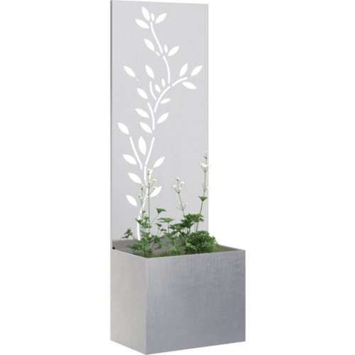 VidaXL Vrtni Sadič s Dekorativnom Pločom Srebrna 50 x 140 cm Slike