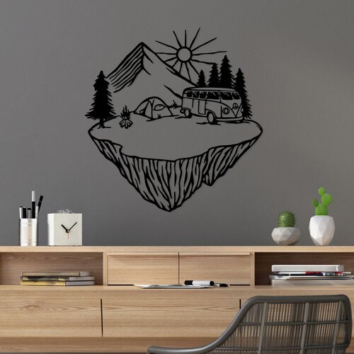Wallity Zidna dekoracija Landscape Camp, 67 x 70 cm, Crna Cene