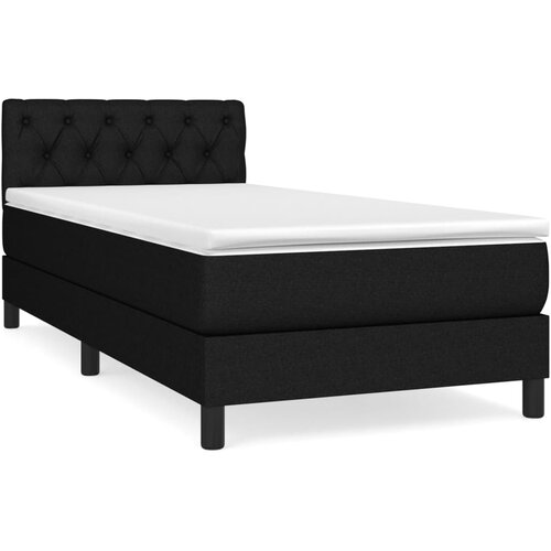 Box spring krevet s madracem crni 80 x 200 cm od tkanine Slike