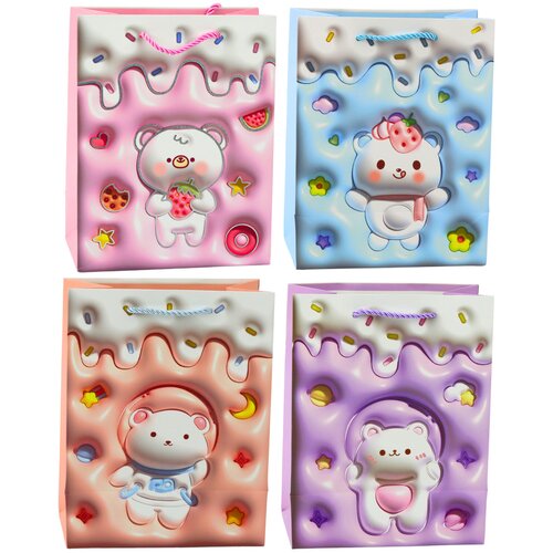  Teddy Bear Paper Gift Bag Pastel Colors 23 x 18 x 10.5 cm Cijene