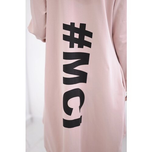 Kesi Cardigan with oversize print dark powder pink Cene