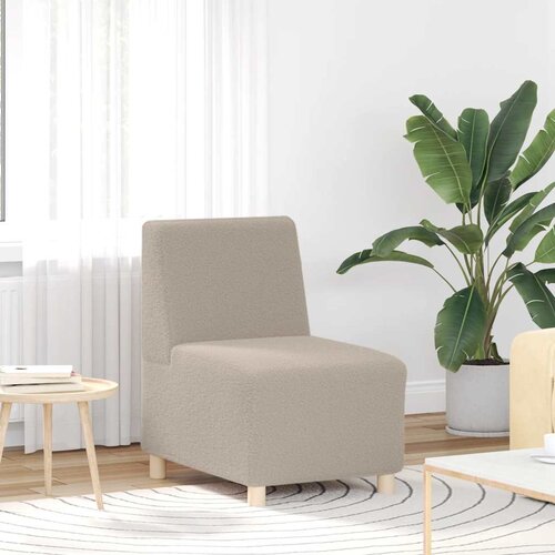 vidaXL Modularna sofa bez naslona za ruke svijetlosiva 55 cm kovrčava tkanina imitacija vune Cene