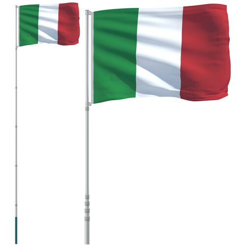 vidaXL Zastava Italije in drog 5,55 m aluminij, (21049992) Cene