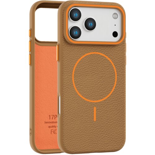  leather grip magsafe maska za iphone 17 pro max - narandžasta Cene