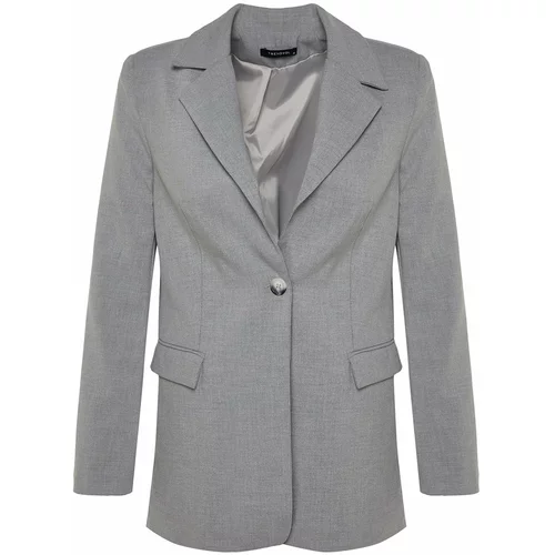 Trendyol Gray Premium Woven Blazer with Buttons