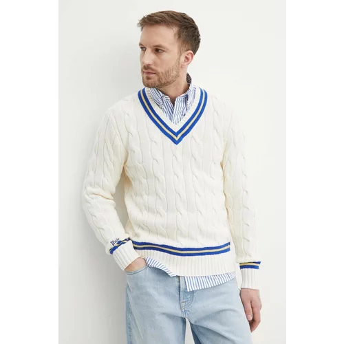 Polo Ralph Lauren Bombažen pulover bež barva, 710934013