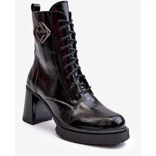 Kesi Women's leather high ankle boots black Lemar Danel