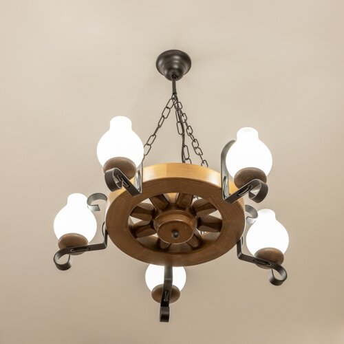  Brilagi - Luster na lancu ROATA 5xE14/40W/230V, prečnik 50 cm, buk/orah Slike