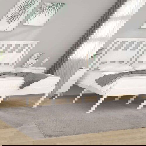  Posteljni okvir bel iz trdne borovine 160x200 cm, (20643312) Slike
