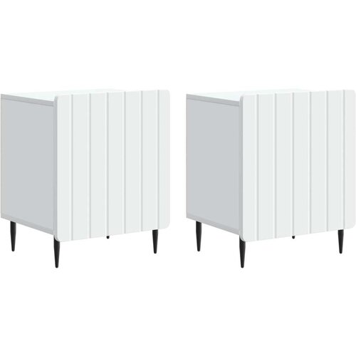  Noćni ormar 2 pcs Bijela 43 x 34 5 x 52 cm Konstruirano drvo - Bijela 2 Cene