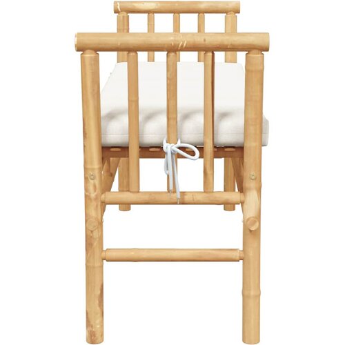  Vrtna klupa s jastukom Smeđa 110 x 38 x 65cm bambus Slike