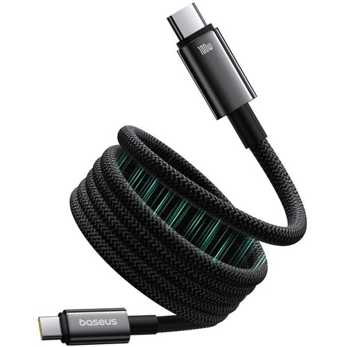 Baseus Tungsten Magnetic USB C to USB C fast charging cable 1 m 100 W Black Slike