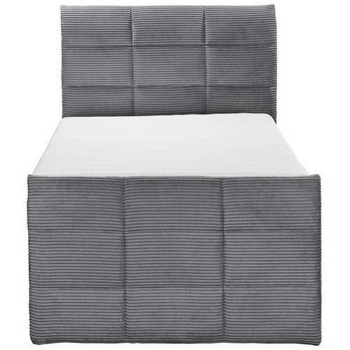 MID.YOU POSTELJA BOXSPRING x , tekstil, leseni material temno siva Slike