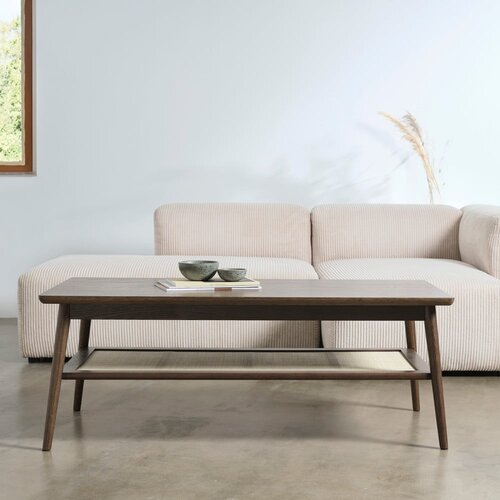 Unique Furniture Rjava mizica z mizno plo&amp;scaron;čo v hrastovem dekorju 60x120 cm Barrali &amp;ndash; Slike