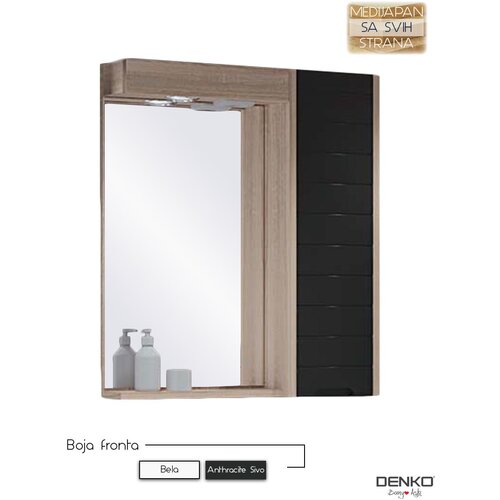 Denko Ogledalo sa ormarićem Mostar 65cm Anthracite Mat - Outlet cena Cene