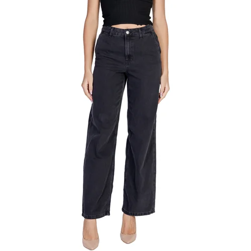 Jacqueline_de_yong Jeans straight Jdysansa Hw Straight Blk Dnm 15327172 Črna