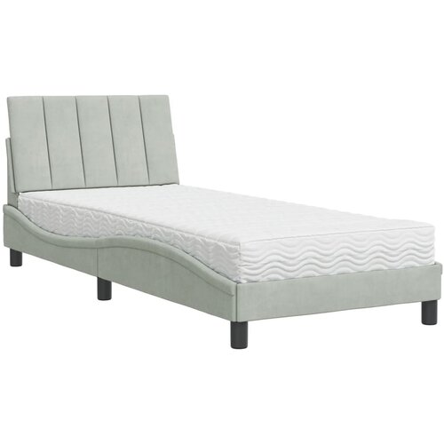  Krevet s madracem Hanko svjetlosivi 80 x 200 cm bar&amp;scaron;unasti Slike