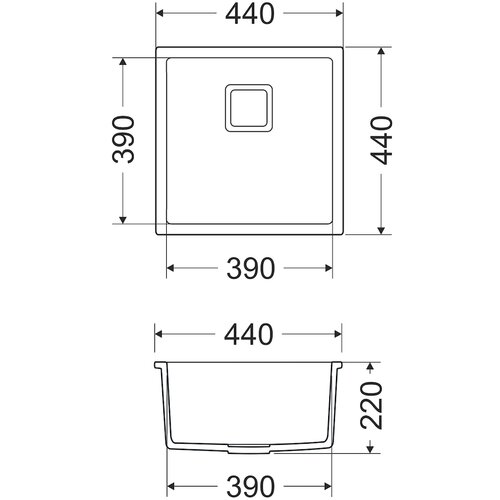GL sudopera bari crna 1K 440x440x220MM Slike