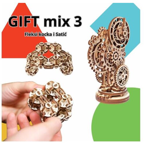 UGEARS 3D mix 3 - Fleksi kocka i satić Cene