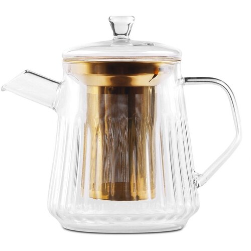 Vialli Design Stakleni čajnik s cjedilom u zlatnoj boji 900 ml Mia &ndash; Cijene