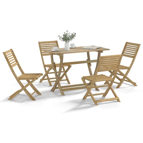  The Living Store Vrtna jedilna garnitura 5-delna trden akacijev les - Vrtna Jedilna Garnitura, (21457366) Cene