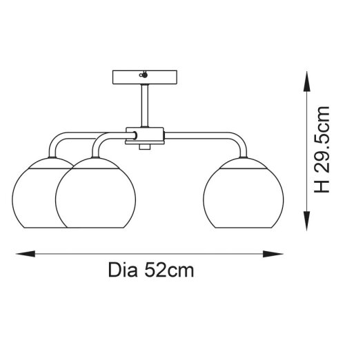 Endon 97971 - plafonski luster dimple 3xE14/25W/230V sjajni hrom/zadimljeno siva Slike