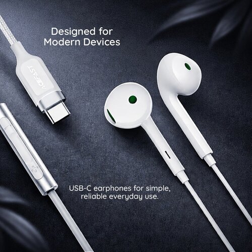 Acefast Žičane slu&amp;scaron;alice USB-C Acefast L7 bijele Slike