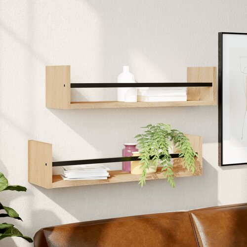  Zidne police s prečkama 2 kom boja hrasta sonome 60x16x14 cm Cijene