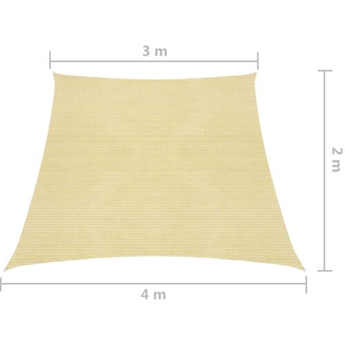VidaXL Jedro za za&amp;scaron;titu od sunca 160 g/m&amp;sup2; bež 3/4 x 2 m HDPE Slike