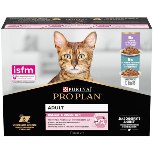 Purina PRO PLAN Cat Adult Delicate Digestion 10 x 85g - Puretina i morska riba Cijene