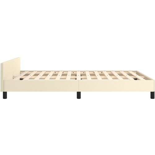  Okvir za krevet s uzglavljem krem 140x190 cm od umjetne kože Slike